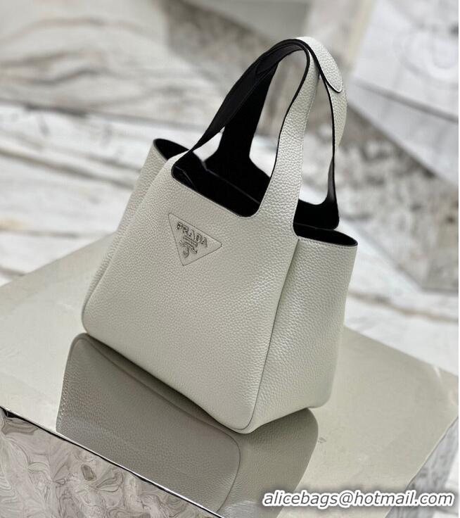 Good Product Prada Original Calfskin Bag Tote 1BG335 White&Black