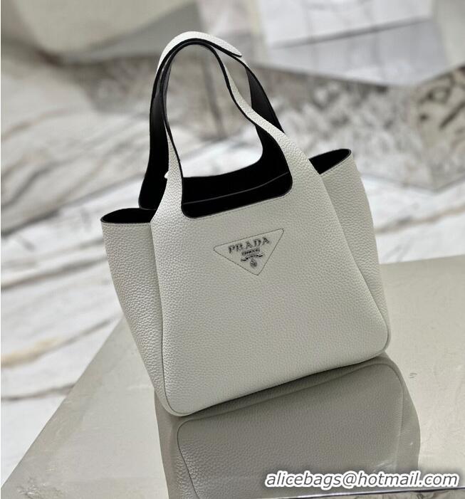 Good Product Prada Original Calfskin Bag Tote 1BG335 White&Black