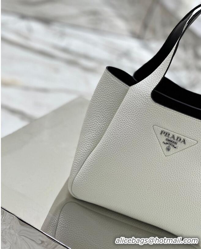 Good Product Prada Original Calfskin Bag Tote 1BG335 White&Black