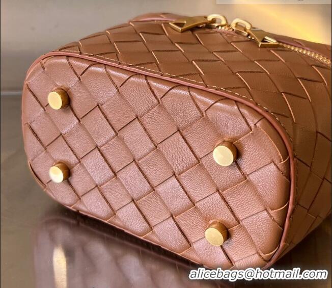 Promotional Bottega Veneta Mini Intrecciato Leather Vanity Case 74355 Brown 2023