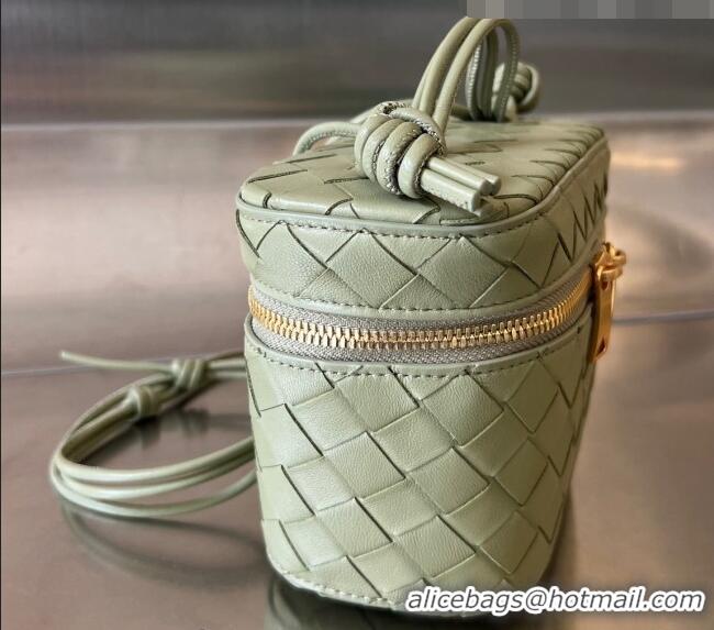 Low Cost Bottega Veneta Mini Intrecciato Leather Vanity Case 74355 Travertine Green 2023