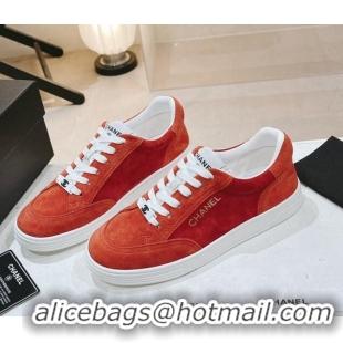 Good Quality Chanel Suede Sneakers G45085 Orange