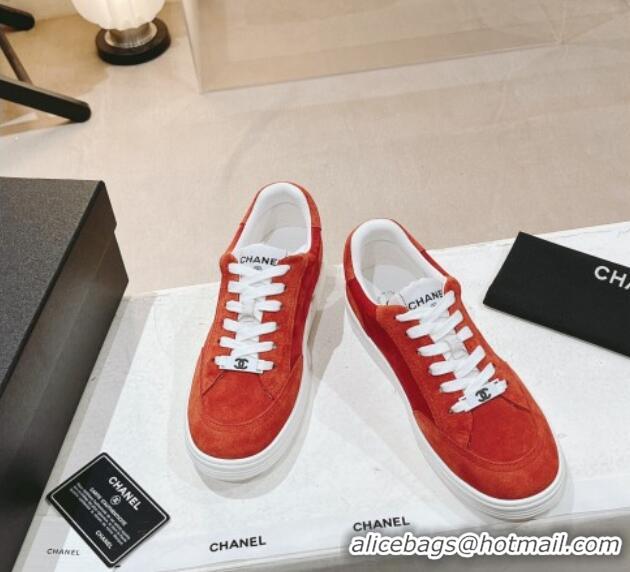 Good Quality Chanel Suede Sneakers G45085 Orange