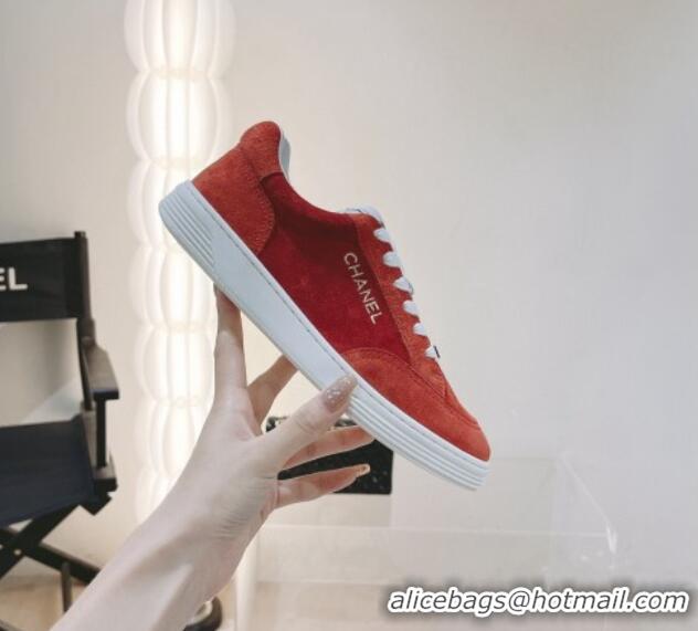 Good Quality Chanel Suede Sneakers G45085 Orange