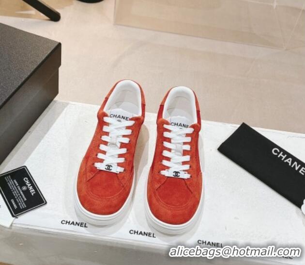 Good Quality Chanel Suede Sneakers G45085 Orange