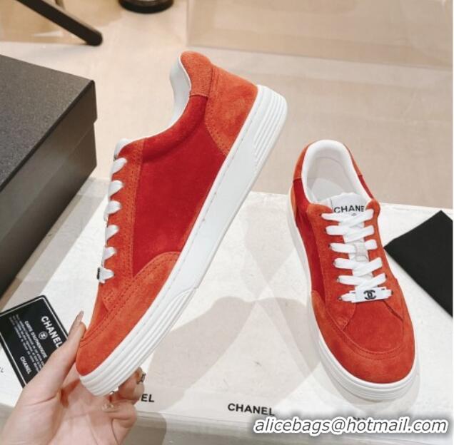 Good Quality Chanel Suede Sneakers G45085 Orange