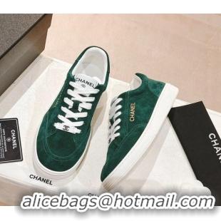 Top Grade Chanel Suede Sneakers G45085 Green