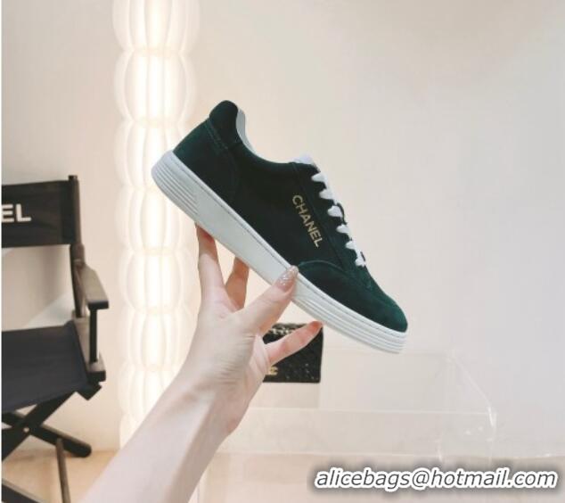 Top Grade Chanel Suede Sneakers G45085 Green