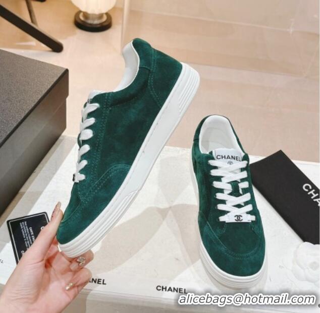 Top Grade Chanel Suede Sneakers G45085 Green