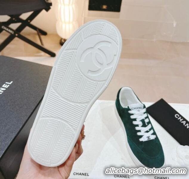 Top Grade Chanel Suede Sneakers G45085 Green