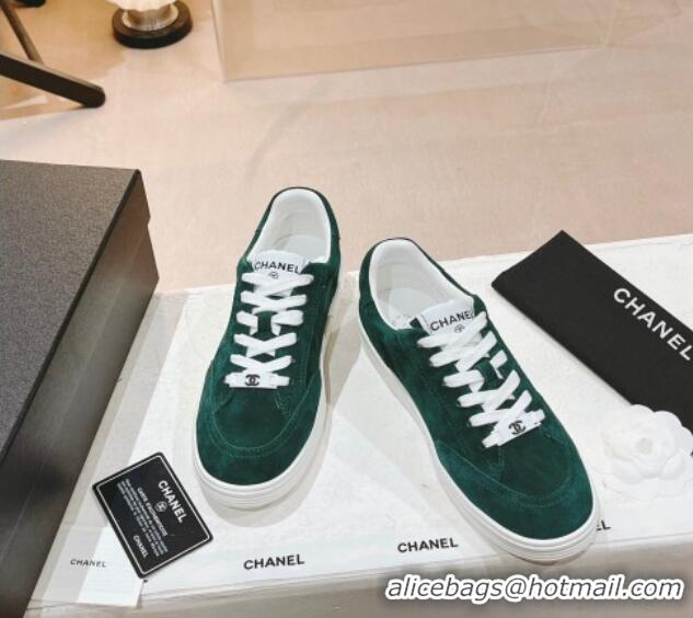 Top Grade Chanel Suede Sneakers G45085 Green