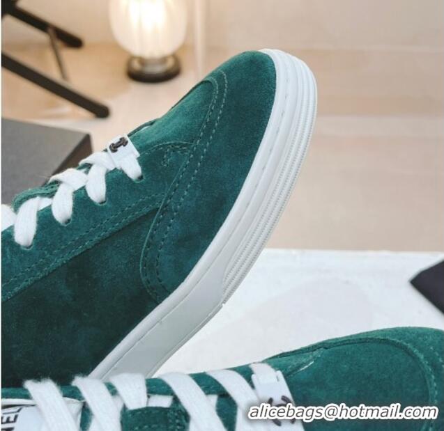 Top Grade Chanel Suede Sneakers G45085 Green