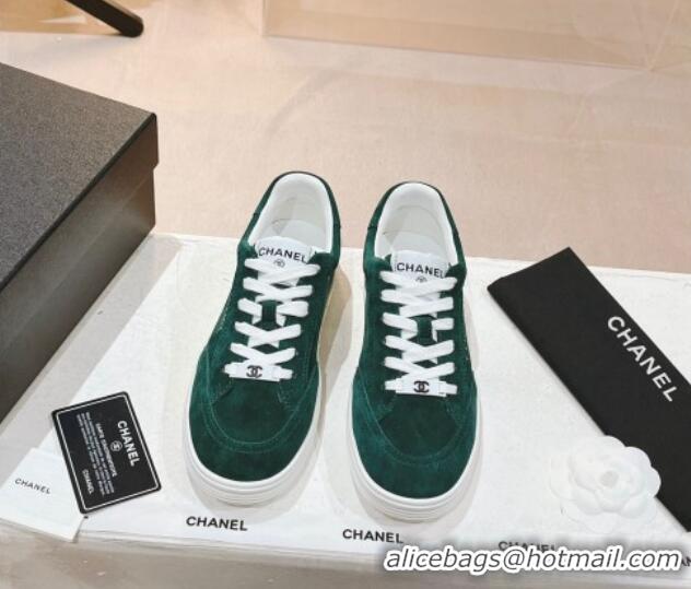 Top Grade Chanel Suede Sneakers G45085 Green