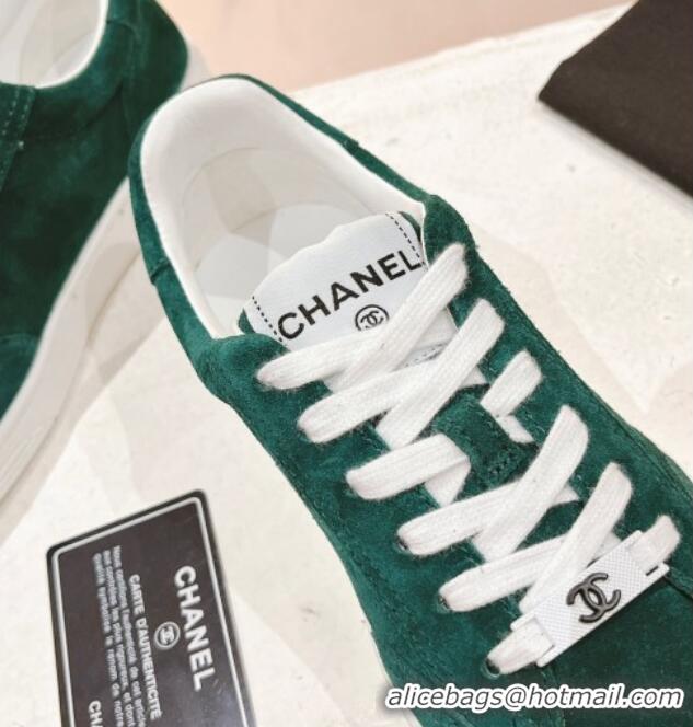 Top Grade Chanel Suede Sneakers G45085 Green