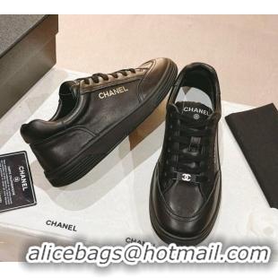 Sumptuous Chanel Calfskin Sneakers G45085 Black 619137