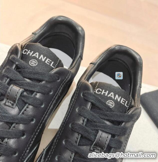 Sumptuous Chanel Calfskin Sneakers G45085 Black 619137