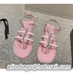 Perfect Chanel Satin Flat Sandals G40128 Pink