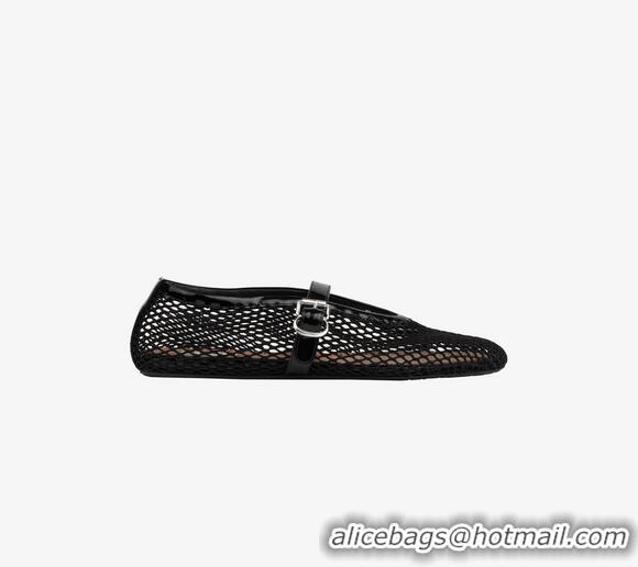 ​Top Grade Alaïa Womens Fishnet Ballerina Flats AL8741 Black