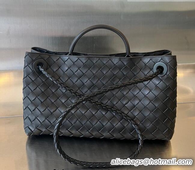 Promotional Bottega Veneta Small East/West Andiamo Top Handle Bag in Intrecciato Leather 754990 Black 2023