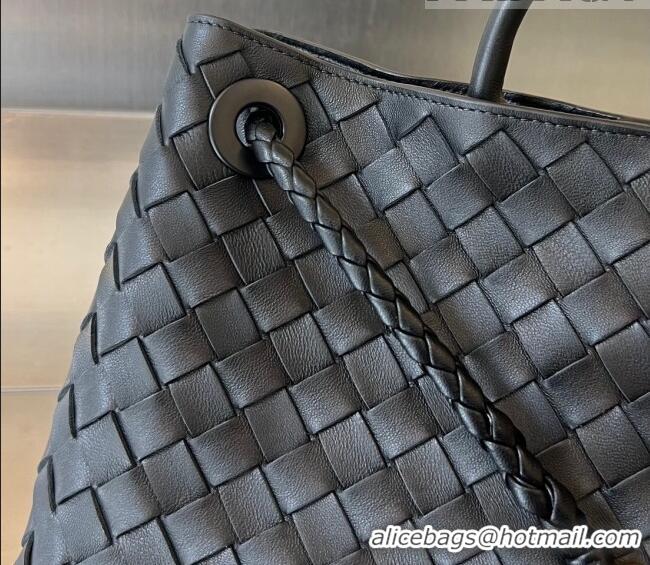 Promotional Bottega Veneta Small East/West Andiamo Top Handle Bag in Intrecciato Leather 754990 Black 2023