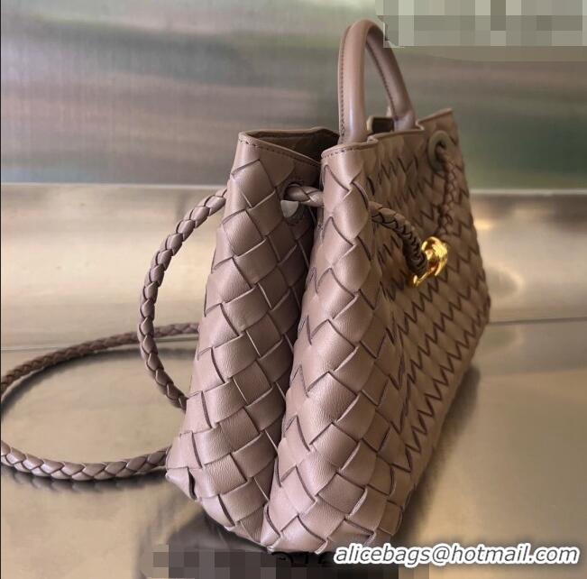 Good Product Bottega Veneta Small East/West Andiamo Top Handle Bag in Intrecciato Leather 754990 Taupe 2023