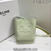 Top Quality Celine Mini Bucket Bag Triomphe in Smooth Calfskin 10L433 Light Green 2023