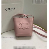 Good Product Celine Mini Bucket Bag Triomphe in Smooth Calfskin 10L433 Light Pink 2023