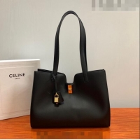 Top Grade Celine Cabas 16 Tote Bag in Smooth Calfskin 112583 Black 2023