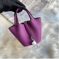 Top Quality Hermes Mini Picotin 14 Lock Bags Original Togo Leather PL5302 Purple