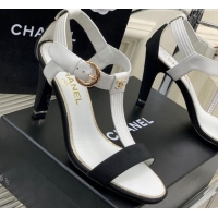 Popular Style Chanel Lambskin & Grosgrain Heel Sandals G39022 9cm White/Black 0328006