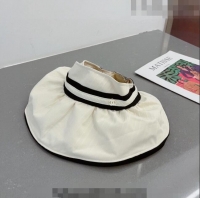 Well Crafted Chanel Fabric Visor Hat CH0628 White 2023