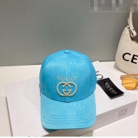 Well Crafted Gucci GG Canvas Baseball Hat with Interlocking G 0628 Light Blue 2023