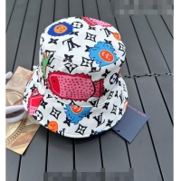 Promotional Louis Vuitton "Faces" Bucket Hat L8071 White 2023