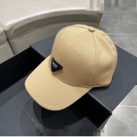 New Design Prada Canvas Baseball Hat PA0628 Beige 2023