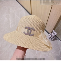 Big Discount Chanel Straw Bucket Hat with Bow CH0628 Beige 2023