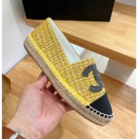 Low Cost Chanel Cotton Tweed Espadrilles with CC Gold 328092