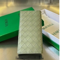 Promotional Bottega Veneta Men's Long Intrecciato Wallet 676593 Travertine / parakeet Green 2023