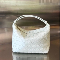 Top Grade Bottega Veneta Mini Wallace Hobo Bag in Intrecciato Leather 754443 Glacier Blue 2023