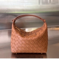 Super Quality Bottega Veneta Mini Wallace Hobo Bag in Intrecciato Leather 754443 Brown 2023