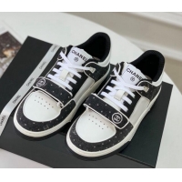 Best Price Chanel Leather & Denim Sneakers G33035 White/Black 328133