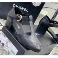 Popular Style Chanel Lambskin Mary Janes Pumps 2cm Black 403069