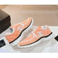 Luxury Chanel Fabric & Suede Sneakers G40184 Light Orange