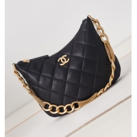 Famous Brand CHANEL HOBO HANDBAG AS4220 BLACK