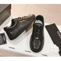 Best Product Chanel Ban'x Calfskin Sneakers Black 525076