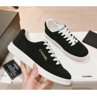 Good Product Chanel Ban'x Suede Sneakers Black 525073