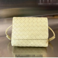 Pretty Style Bottega Veneta Mini Intrecciato Leather Cross-Body Bag 741897 Ice cream Yellow 2023