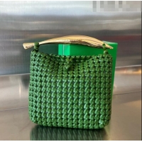 Well Crafted Bottega Veneta Sardine Top handle Bag in Knot Intrecciato Leather 731166 Green 2023