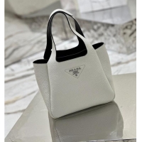 Good Product Prada Original Calfskin Bag Tote 1BG335 White&Black