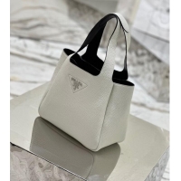 Good Product Prada Original Calfskin Bag Tote 1BG335 White&Black