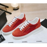 Good Quality Chanel Suede Sneakers G45085 Orange